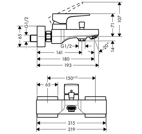 Bộ trộn bồn tắm Metropol 589.50.513